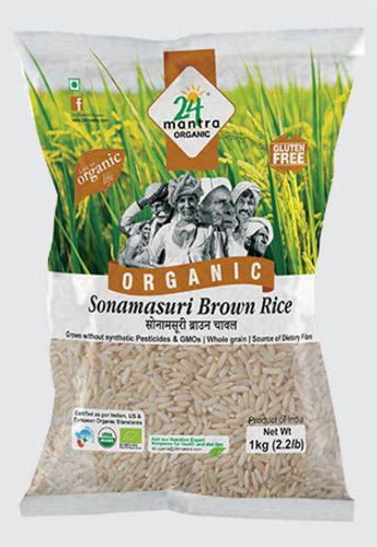 Fiber content of brown basmati rice is higher. Sonamasuri Raw Rice Brown Organic - 24 Mantra Organic ...