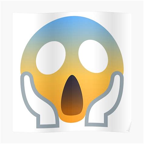 Joypixels Face Screaming In Fear Emoji Poster By Joypixels Redbubble