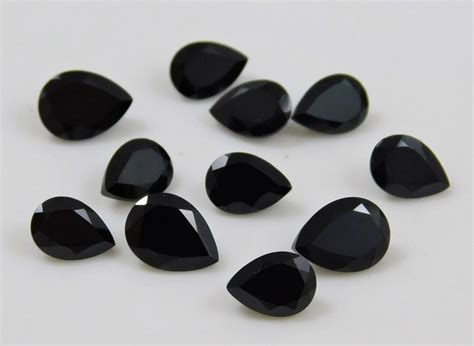 Buy 10x14mm Aaa Best Top Quality Natural Black Onyx Pears Faceted