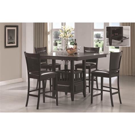 Square counter height dining set with leaf. Hollywood Home Jaden Square Counter Height 5 Piece Dining ...
