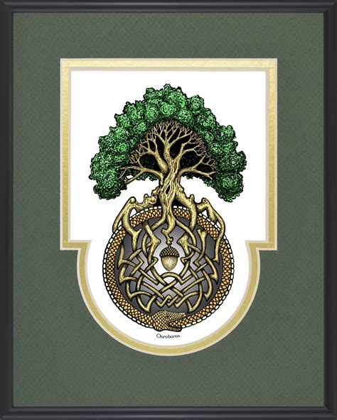 Ouroboros Tree Framed Digital Art Print 8 X 10