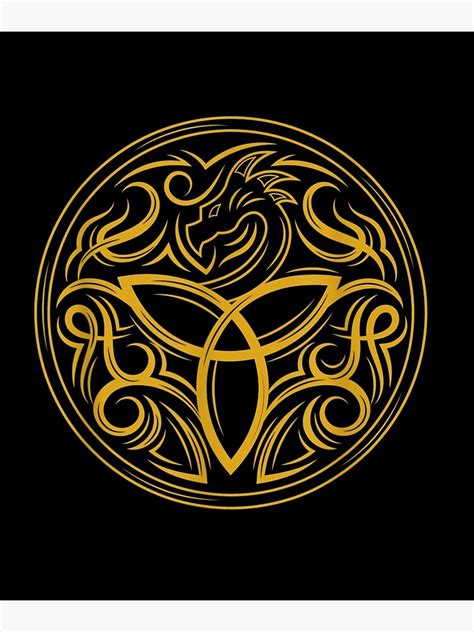 Celtic Dragon Viking Druid Runes And Symbols Shirt Canvas Print For