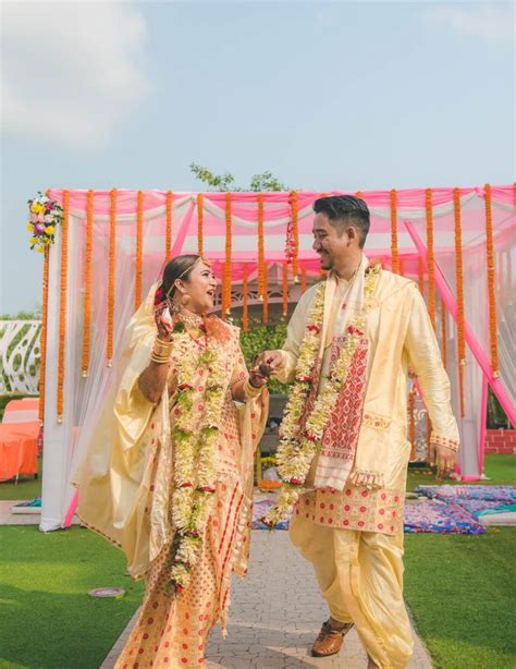a gorgeous assamese wedding with cutesy diy elements indian wedding couple fun wedding