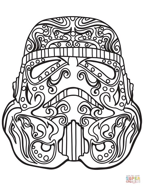 Stormtrooper coloring pages star wars printable. Star Wars Stormtrooper Sugar Skull coloring page | Free ...