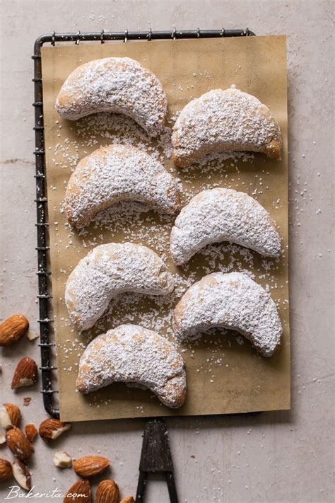 Vegan Almond Crescent Cookies • Bakerita
