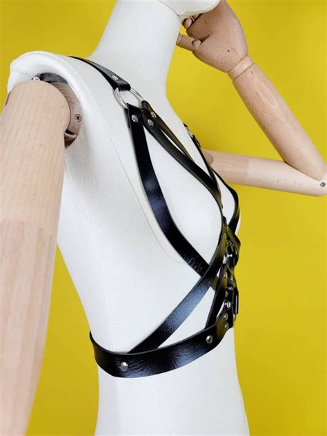 corset harness women bondage leather restraint cage bra mature etsy