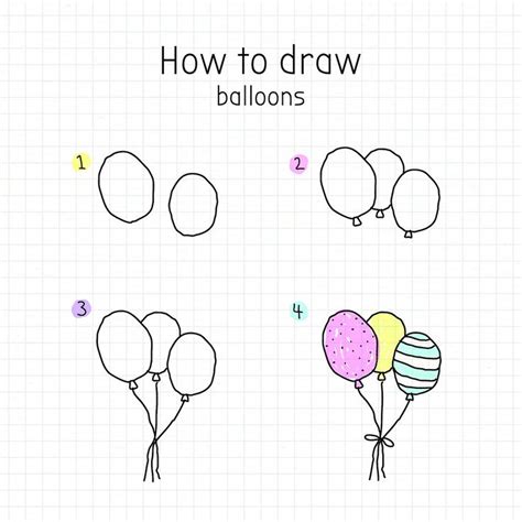 Download Free Vector Of How To Draw Balloons Doodle Tutorial Vector By