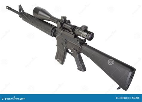 M16 Rifle With Telescopic Sight Stock Photo Image Of Swat Shotgun