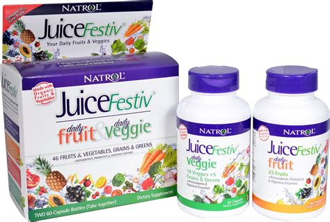 Natrol Juicefestiv® Daily Fruit And Daily Veggie 60 Capsule Bottles