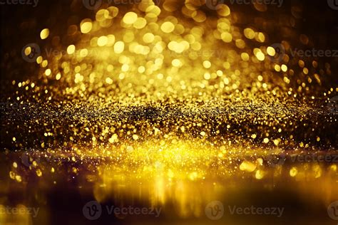 Golden Glitter Spatter Are Bokeh Lighting Texture Blurred Abstract