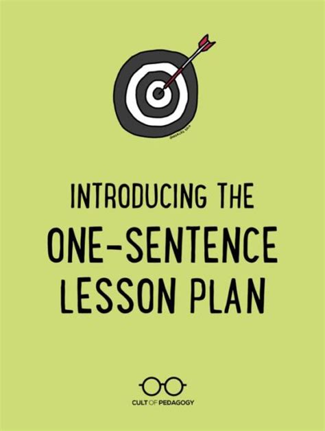 Introducing The One Sentence Lesson Plan Norman Eng Edd