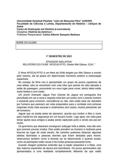 Como Fazer Um Relatorio De Um Filme