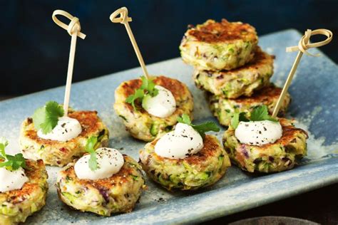 Fill a couple of pitchers before your party and put them in the fridge so they're cold before your guests sit down for dinner. Zucchini, haloumi and preserved lemon fritters