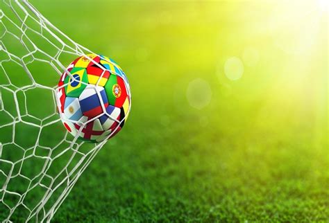 Csfoto 7x5ft Background For Colorful Football In The Net Soccer