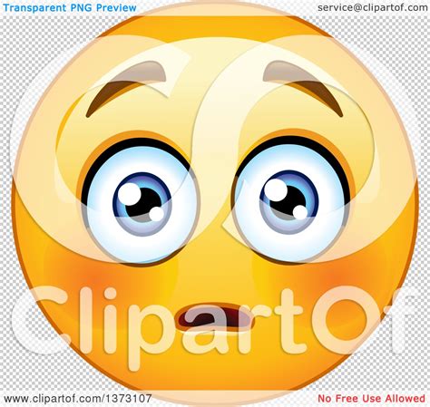 Clipart Of A Cartoon Yellow Emoticon Smiley Emoji With A Flushed