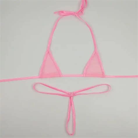 Women Extreme Sexy Micro Bikini Exotic Mini Swimwear Set Transparent