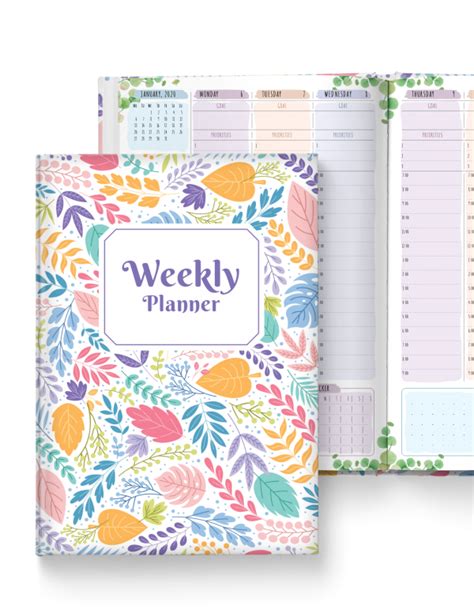 Download Printable Weekly Planner Hardcover Floral Style Pdf