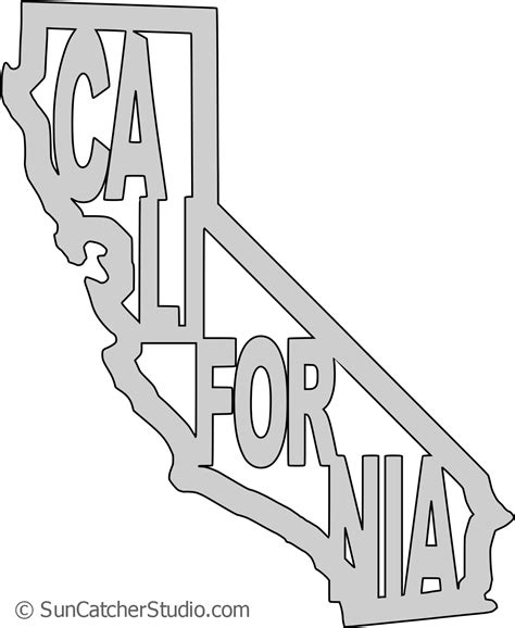 California Map Shape Text Outline Scalable Vector Pattern Free