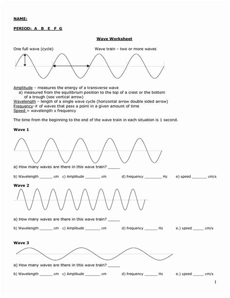 Wave Interaction Worksheet Answers