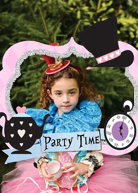 Alice In Wonderland Photo Booth Props Printable Frame Up To 36x