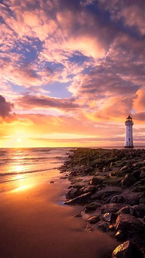 Lighthouse On The Beach Beautiful Nature Lighthouses Photography