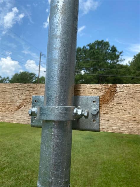 Wood To Round Steel Post Adaptors Line Configuration Steel Fence
