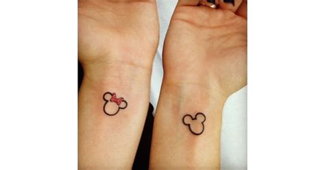 Mickey And Minnie Outline 24 Disney Couple Tattoos That Prove Fairy