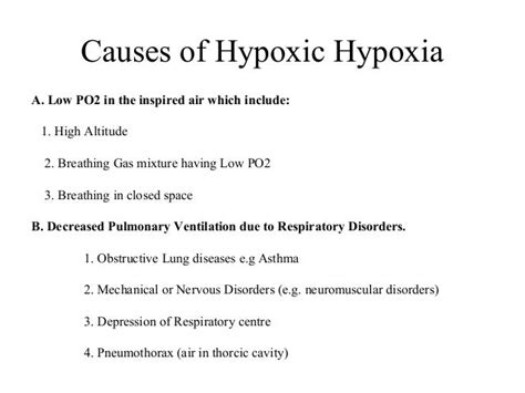 Hypoxia Types Causesand Its Effects