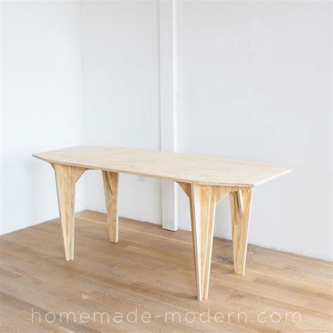 You might also consider using plywood and mdf, though they aren't as sturdy as hardwood. HomeMade Modern EP110 Plywood Table