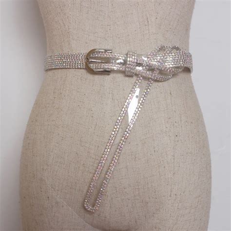 New Fashion Luxury Pvc Belts Womens Transparent Colorful Stones Belt