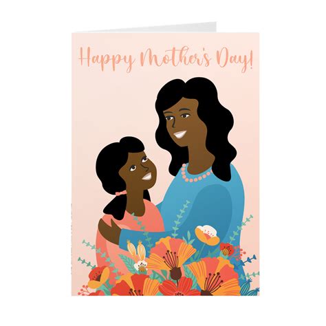 Mother And Daughter Smiling African American Mothers Day Cards Black Stationery