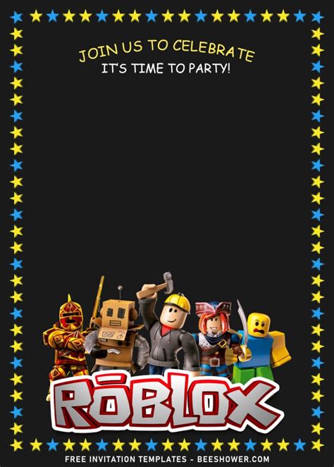 8 Best Roblox Gamer Birthday Invitation Templates Beeshower