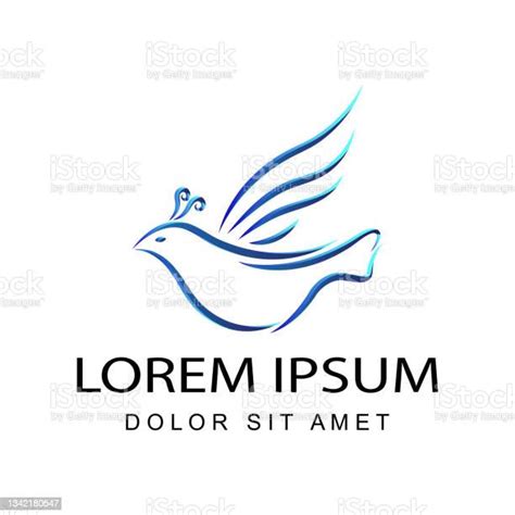 Blue Bird Logo Template Design Vector In Isolated White Background