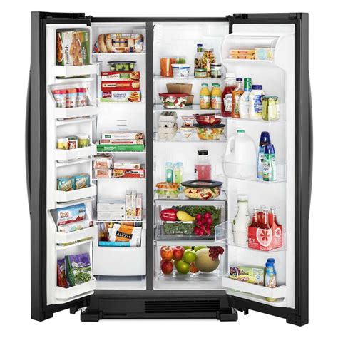 Black No Dispenser Without Ice Maker Side By Side Refrigerators