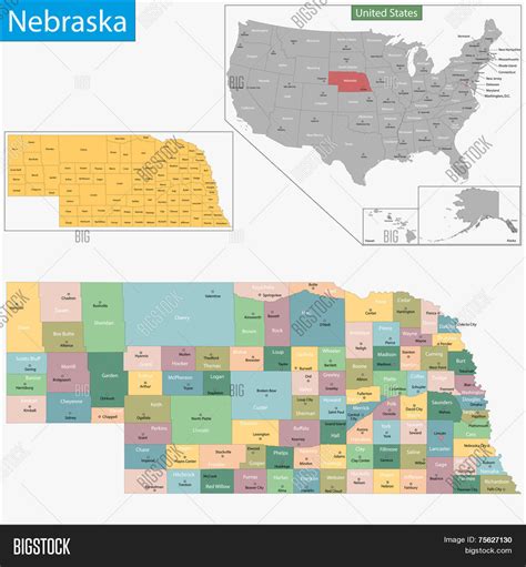Map Nebraska State Vector And Photo Free Trial Bigstock