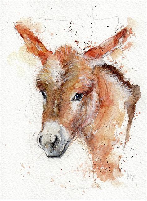 Donkey Baby Painting By Heather Adams