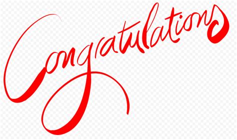 Hd Congratulations Red Text Word Calligraphy Transparent Background