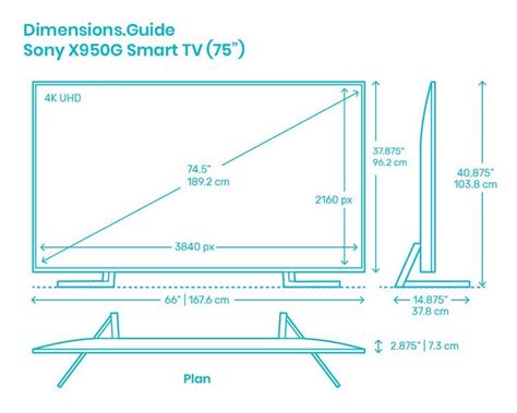 75 Inch Tv Dimensions With Drawings