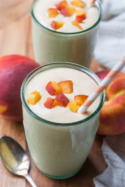 Low Carb Peaches And Cream Protein Smoothie