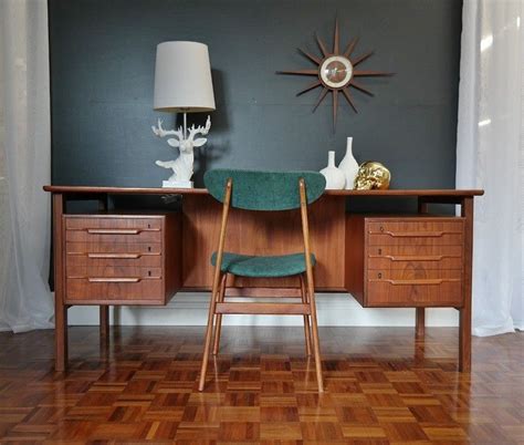 Mid Century Retro Danish Teak Desk Mid Century Modern Furniture Plans