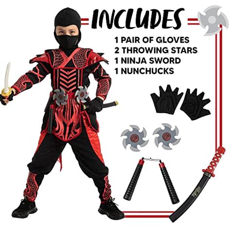 Spooktacular Creations Halloween Boy Ninja Costume Red Dragon Outfit