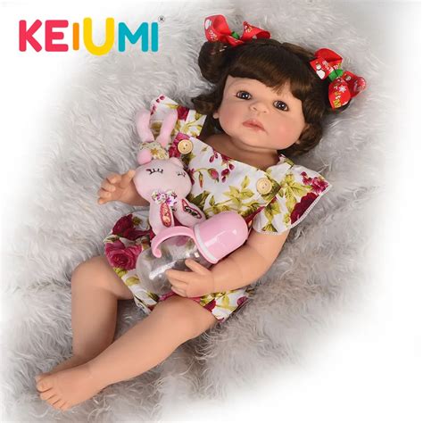 Lovely 55 Cm Silicone Reborn Baby Girl Full Silicone Body Reborn Dolls