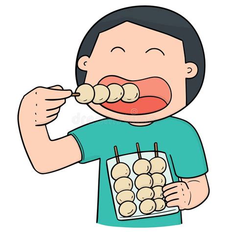 Vector Set Of Man Eating Stock Vector Illustration Of Dish 118644332