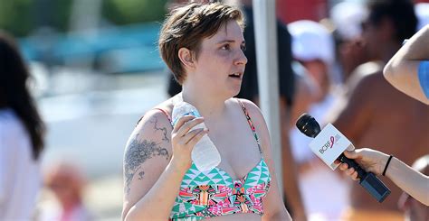 lena dunham hits the beach in a bikini for breast cancer research charity event bethenny
