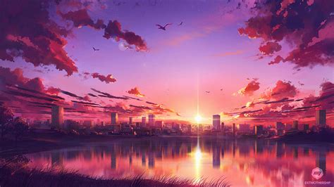 2560x1440 Anime Sunset Scene 1440p Resolution Hd 4k Wallpapers Images