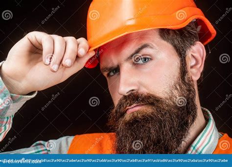 Man Builders Industry Bearded Man Worker With Beard In Building