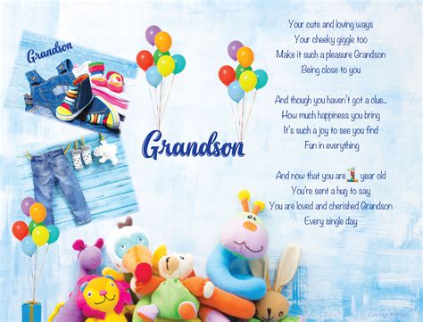 Free grandson birthday messages, wishes, sayings to personalize your birthday ecards, greeting cards or send sms text messages. Grandson 1st Birthday | Greeting Cards by Loving Words