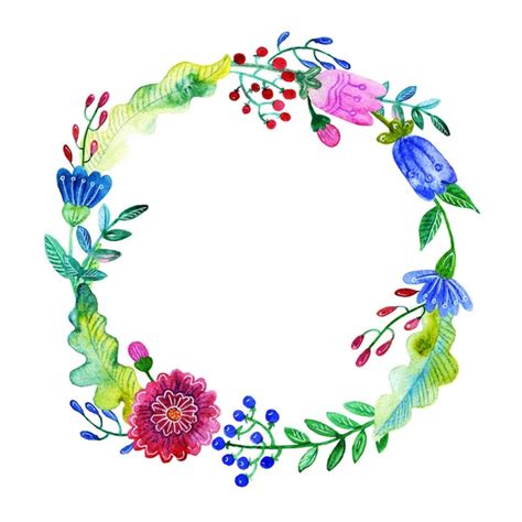Watercolor Flower Wreath Background — Stock Vector © Vasilek 70879545