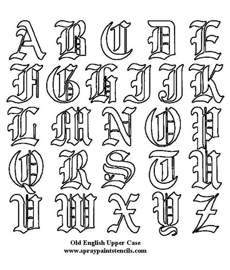Free Old English Stencil Upper Case Letras Y Números Letras