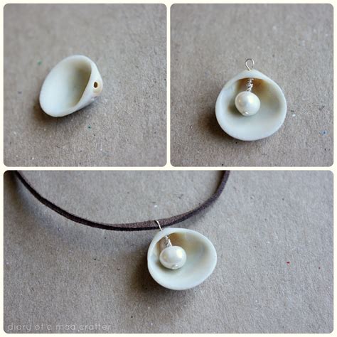 Single Seashell Pearl Leather Necklace Shell Necklace Diy Pearls Diy